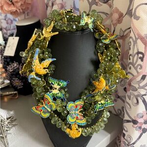 Colorful Butterfly Beaded Necklace and bracelet